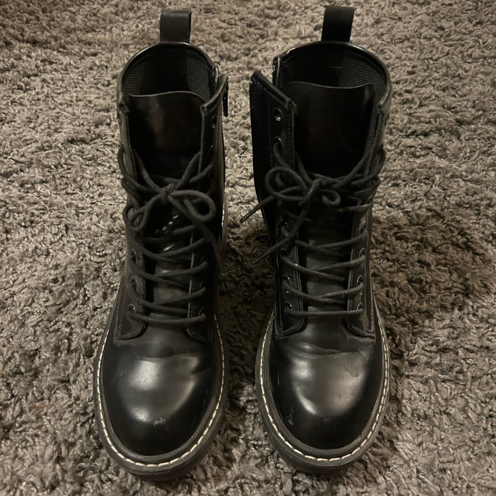 Black combat boots